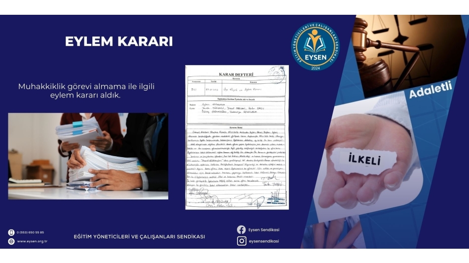 MUHAKKİKLİK GÖREVİ EYLEM KARARI