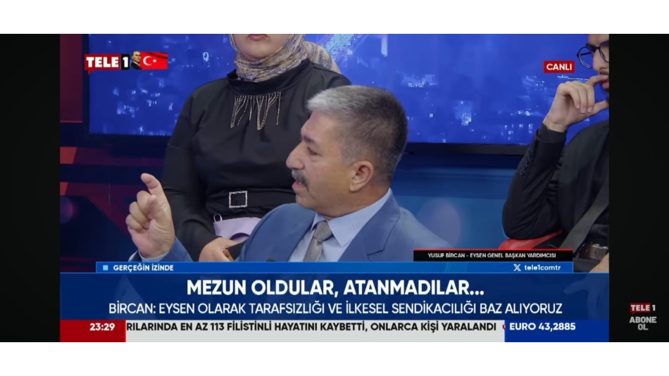 EYSEN ulusal bir kanalda sorunları konuştu...